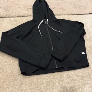 Vuori Black Cropped full zip Hoodie size L